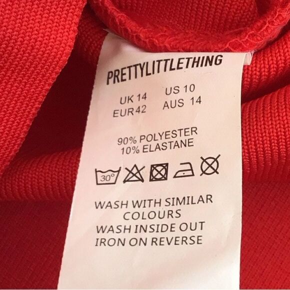 Pretty Little Thing Red BodyCon Shape Bandage Stretch Sexy Mini Dress NEW - Picture 16 of 16